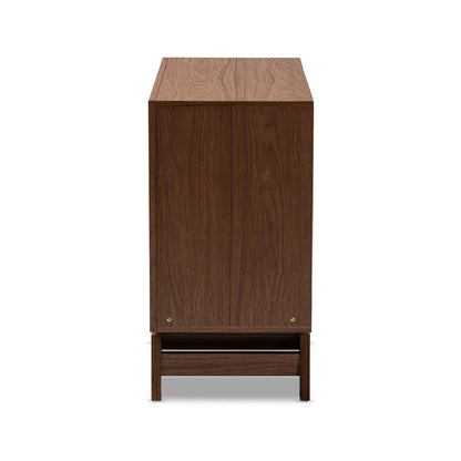 Baxton Studio - Svante Chest in Walnut/White/Gray - WI1704-Walnut/White/Grey-6DW-Chest view 4