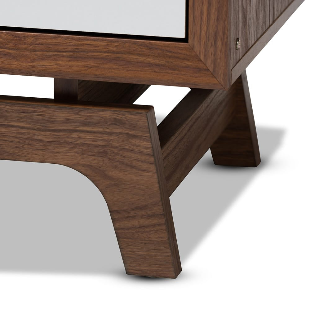 Baxton Studio - Svante Chest in Walnut/White/Gray - WI1704-Walnut/White/Grey-6DW-Chest view 6