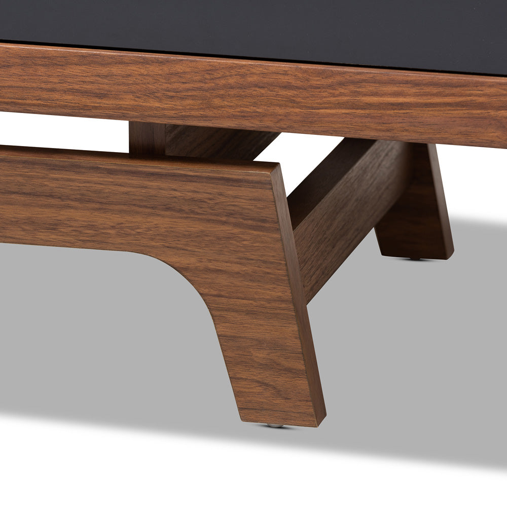 Baxton Studio - Svante TV Stand in Walnut/White/Gray - WI1701-Walnut/White/Grey-TV view 6