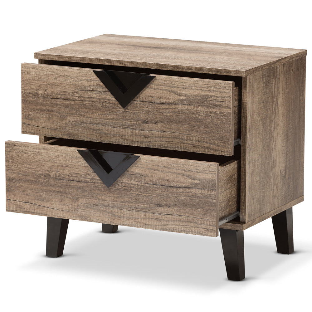 Baxton Studio - Swanson Nightstand in Light Brown - W-602A view 2