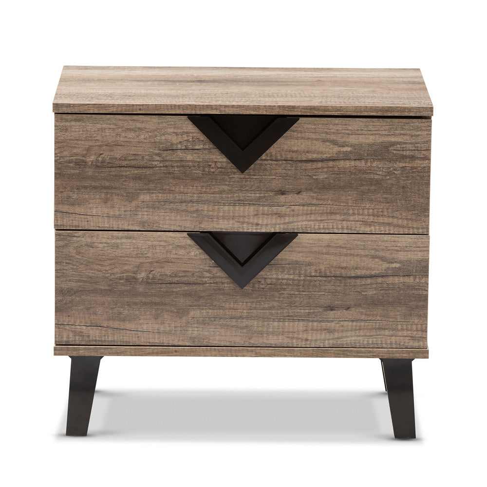 Baxton Studio - Swanson Nightstand in Light Brown - W-602A view 3