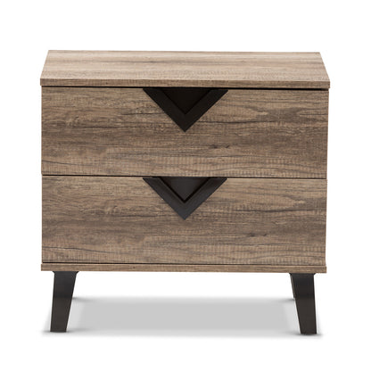 Baxton Studio - Swanson Nightstand in Light Brown - W-602A view 3