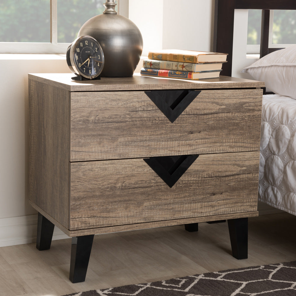 Baxton Studio - Swanson Nightstand in Light Brown - W-602A view 5