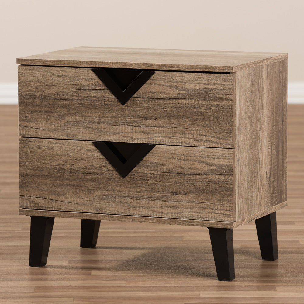 Baxton Studio - Swanson Nightstand in Light Brown - W-602A view 6