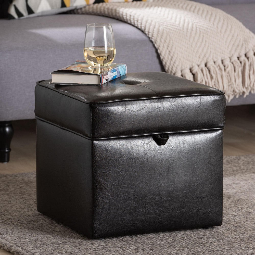 Baxton Studio - Sydney Ottoman in Dark Brown - XB-01-dark brown view 8