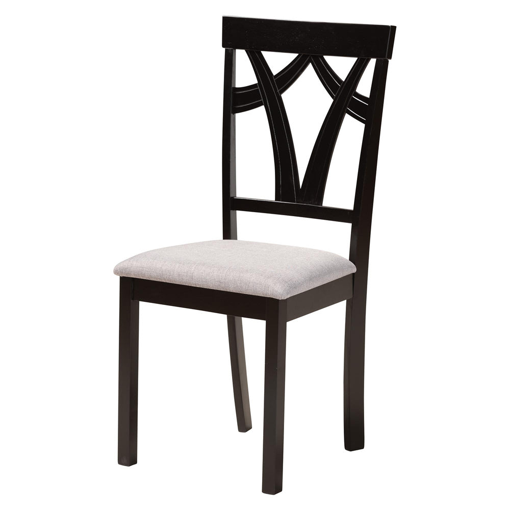 Baxton Studio - Sylvia Dining Set in Grey/Dark Brown - RH146C-Grey/Dark Brown-7PC Dining Set view 2