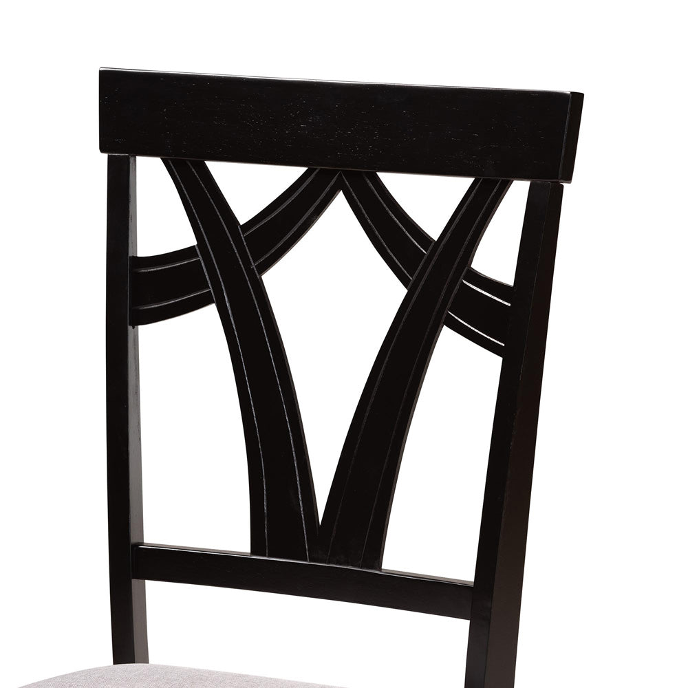 Baxton Studio - Sylvia Dining Set in Grey/Dark Brown - RH146C-Grey/Dark Brown-7PC Dining Set view 5