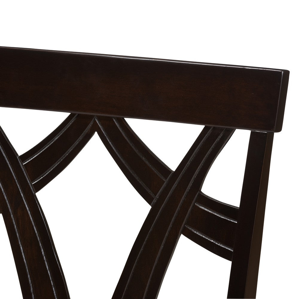 Baxton Studio - Sylvia Set of 2 Dining Chairs in Grey/Dark Brown - RH146C-Dark Brown/Grey-DC view 4