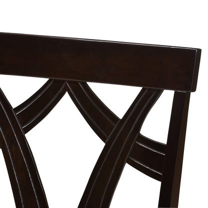 Baxton Studio - Sylvia Set of 2 Dining Chairs in Grey/Dark Brown - RH146C-Dark Brown/Grey-DC view 4