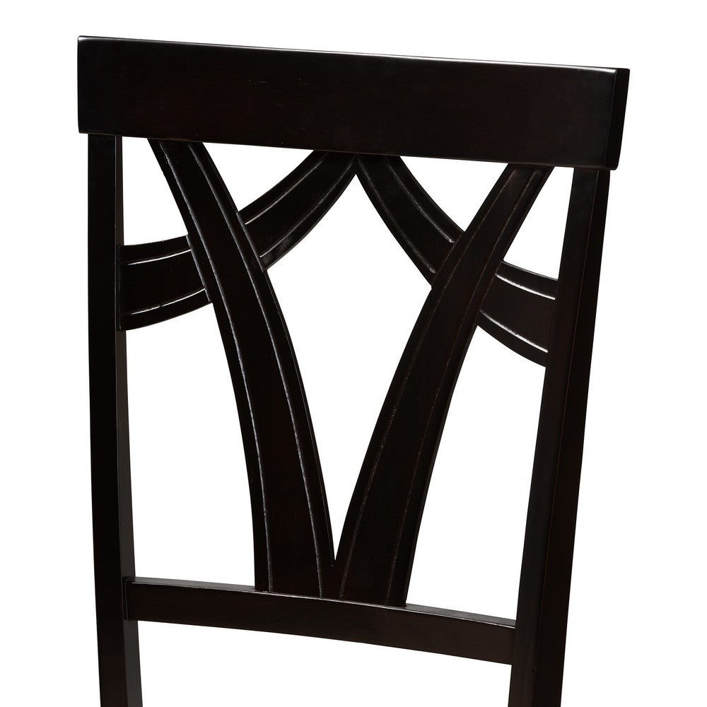 Baxton Studio - Sylvia Set of 2 Dining Chairs in Sand/Espresso Brown - RH146C-Dark Brown/Sand-DC view 4