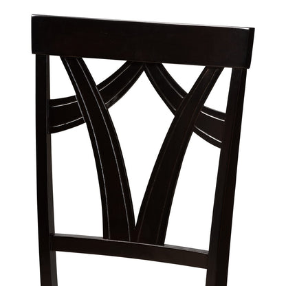 Baxton Studio - Sylvia Set of 2 Dining Chairs in Sand/Espresso Brown - RH146C-Dark Brown/Sand-DC view 4
