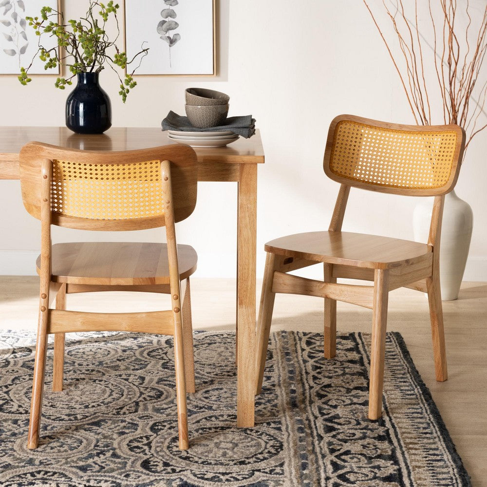 Baxton Studio - Tadeo Set of 2 Dining Chairs in Oak Brown/Light Brown - RH257C-Natural Rattan/Natural Flat Seat-DC-2PK view 7