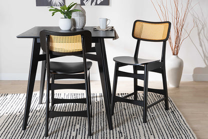 Baxton Studio - Tafari Counter Stool Set of 2 - RH254P-Natural Rattan/Dark Brown Bent Seat-PC-2PK view 5