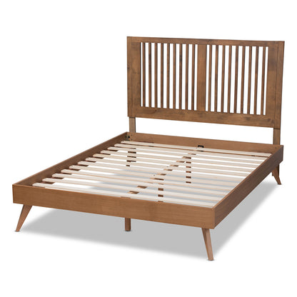 Baxton Studio - Takeo Full Size Bed in Ash Walnut - Takeo-Ash Walnut-Full view 3
