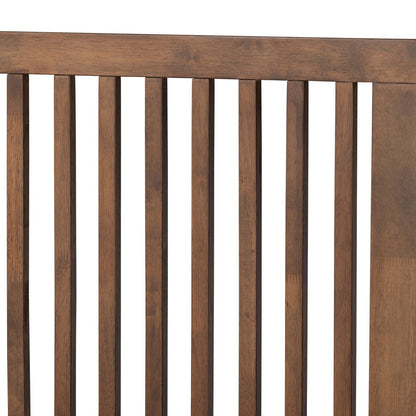 Baxton Studio - Takeo Queen Size Bed in Ash Walnut - Takeo-Ash Walnut-Queen view 4