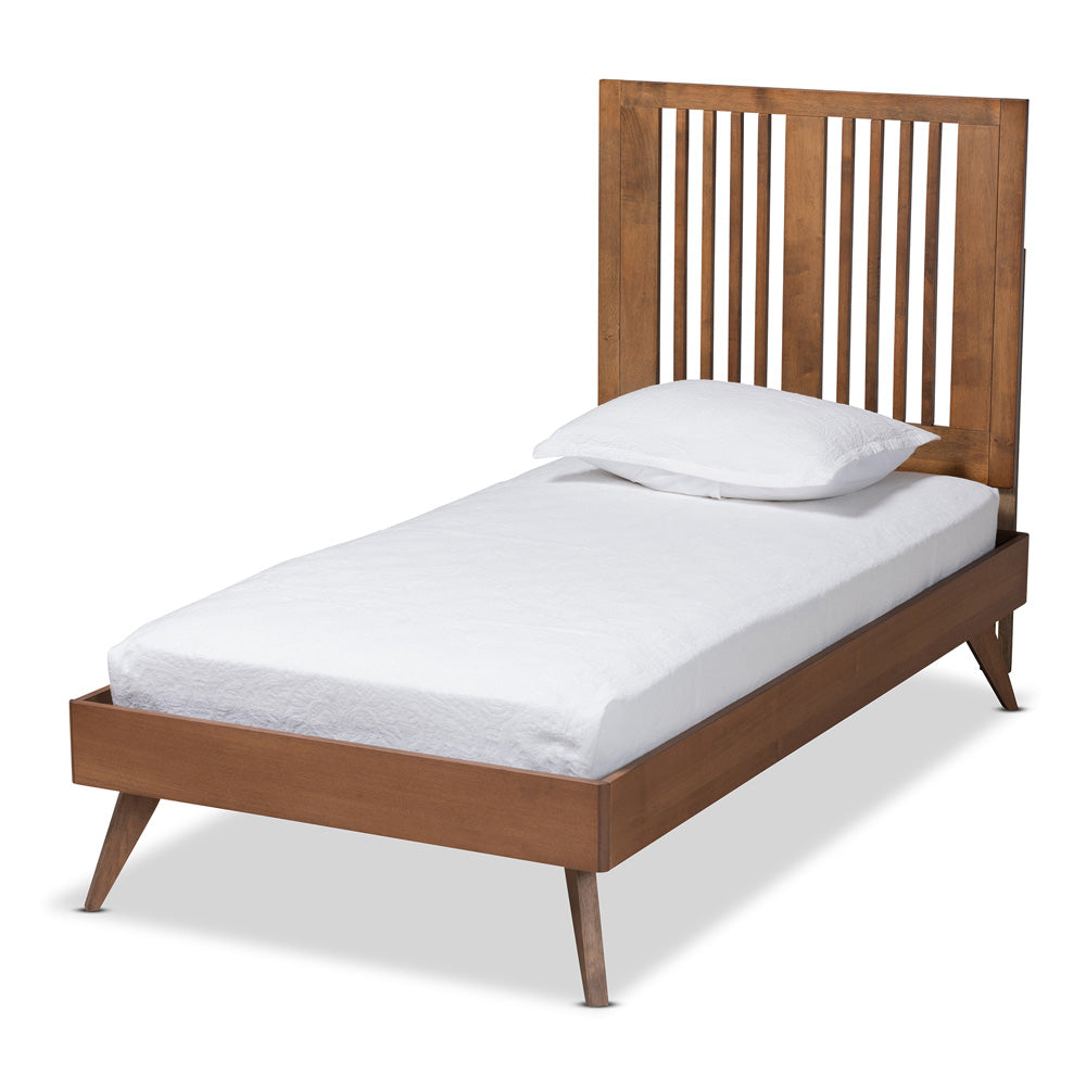 Baxton Studio - Takeo Twin Size Bed in Ash Walnut - Takeo-Ash Walnut-Twin view 1