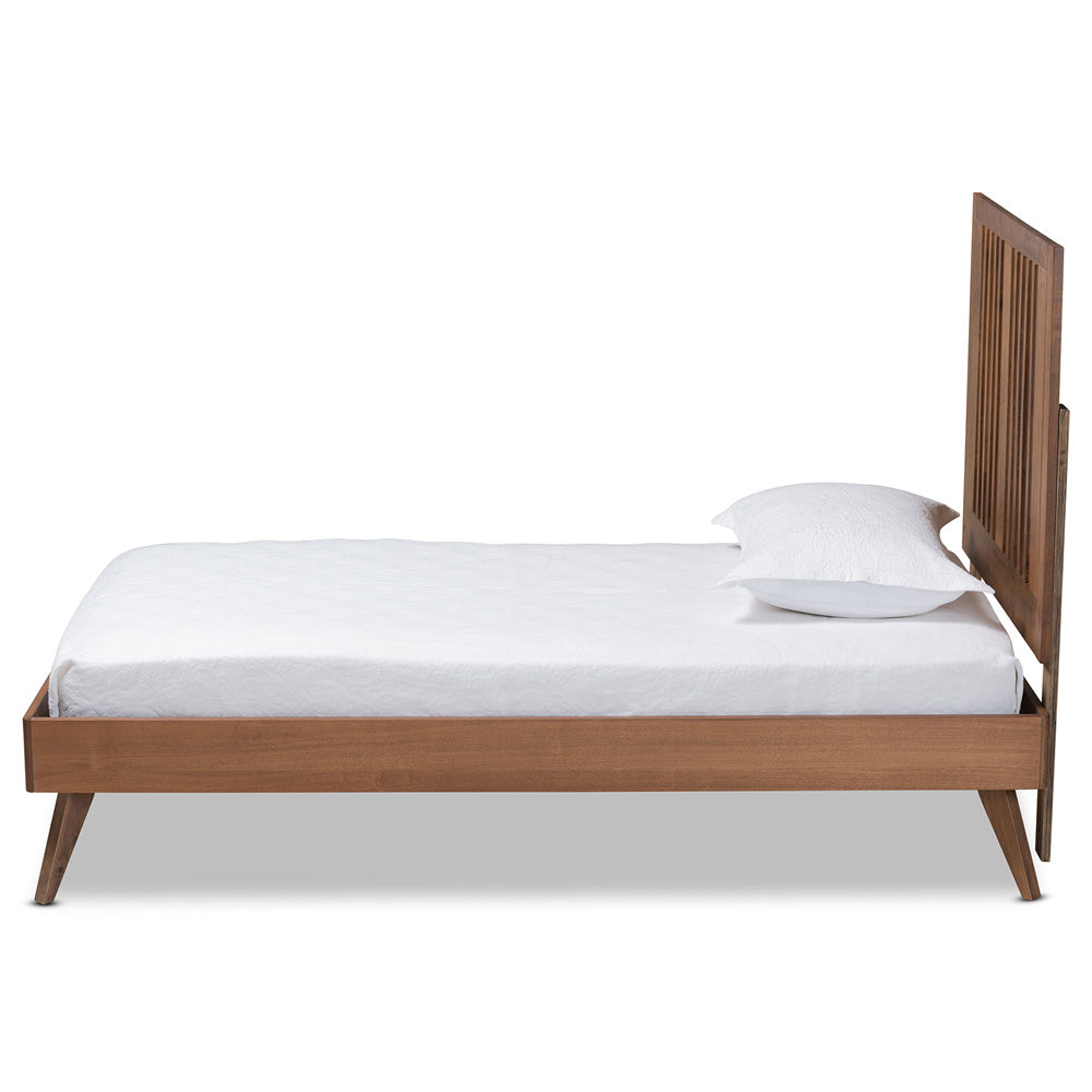 Baxton Studio - Takeo Twin Size Bed in Ash Walnut - Takeo-Ash Walnut-Twin view 2