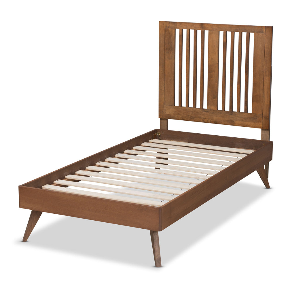 Baxton Studio - Takeo Twin Size Bed in Ash Walnut - Takeo-Ash Walnut-Twin view 3