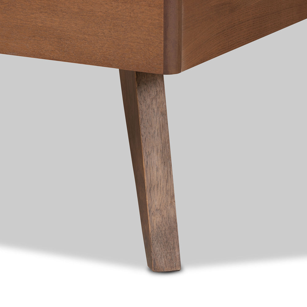 Baxton Studio - Takeo Twin Size Bed in Ash Walnut - Takeo-Ash Walnut-Twin view 5