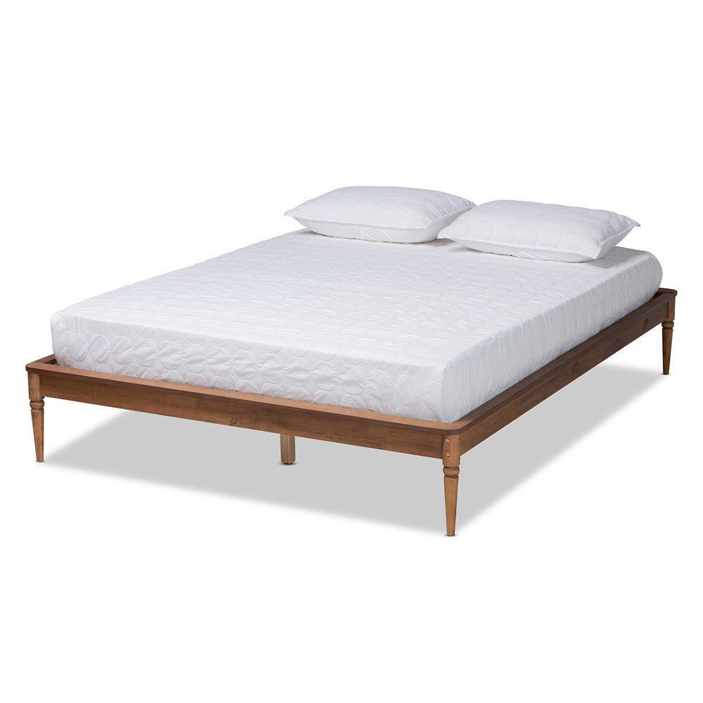Baxton Studio - Tallis Queen Size Bed Frame in Walnut Brown - MG006-1-Walnut-Queen-Frame view 1