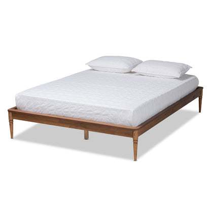 Baxton Studio - Tallis Queen Size Bed Frame in Walnut Brown - MG006-1-Walnut-Queen-Frame view 1