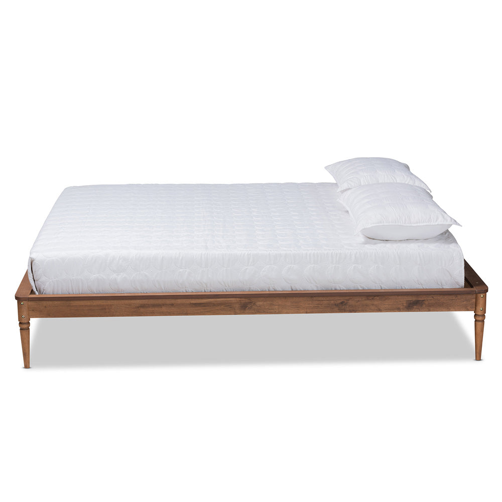 Baxton Studio - Tallis Queen Size Bed Frame in Walnut Brown - MG006-1-Walnut-Queen-Frame view 2