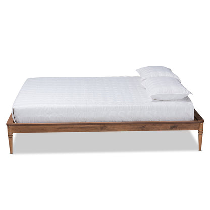 Baxton Studio - Tallis Queen Size Bed Frame in Walnut Brown - MG006-1-Walnut-Queen-Frame view 2