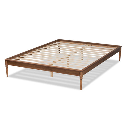 Baxton Studio - Tallis Queen Size Bed Frame in Walnut Brown - MG006-1-Walnut-Queen-Frame view 3