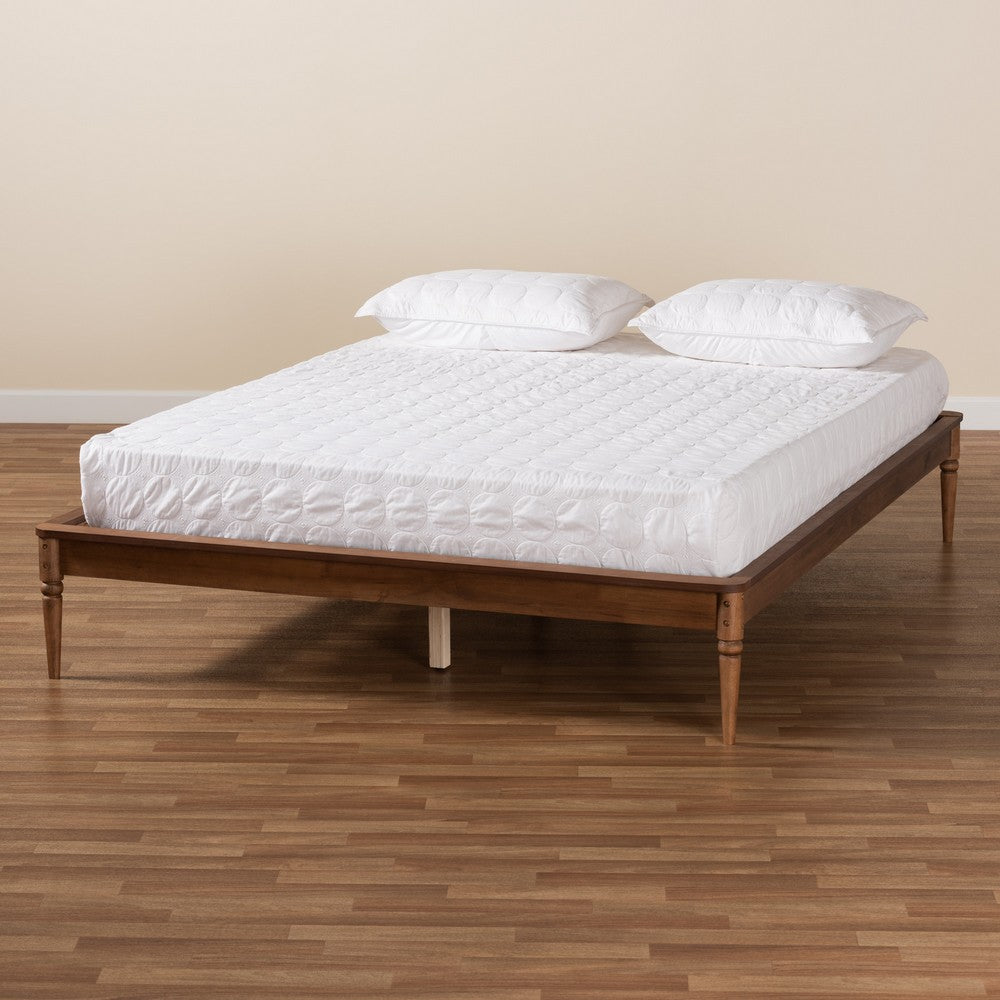 Baxton Studio - Tallis Queen Size Bed Frame in Walnut Brown - MG006-1-Walnut-Queen-Frame view 7