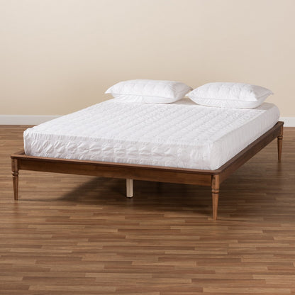 Baxton Studio - Tallis Queen Size Bed Frame in Walnut Brown - MG006-1-Walnut-Queen-Frame view 7