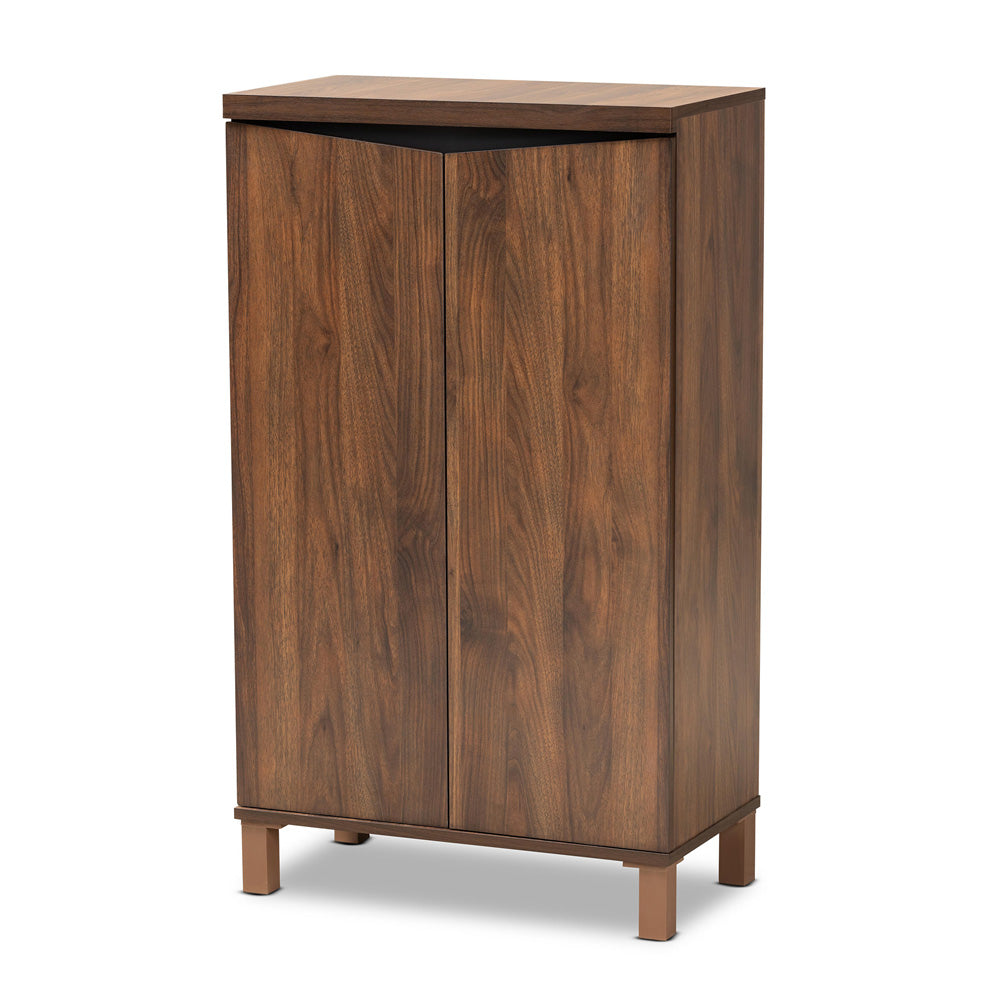Baxton Studio - Talon Shoe Cabinet in Walnut Brown/Dark Grey - SESC70210WI-Columbia/Dark Grey-Shoe Cabinet view 1