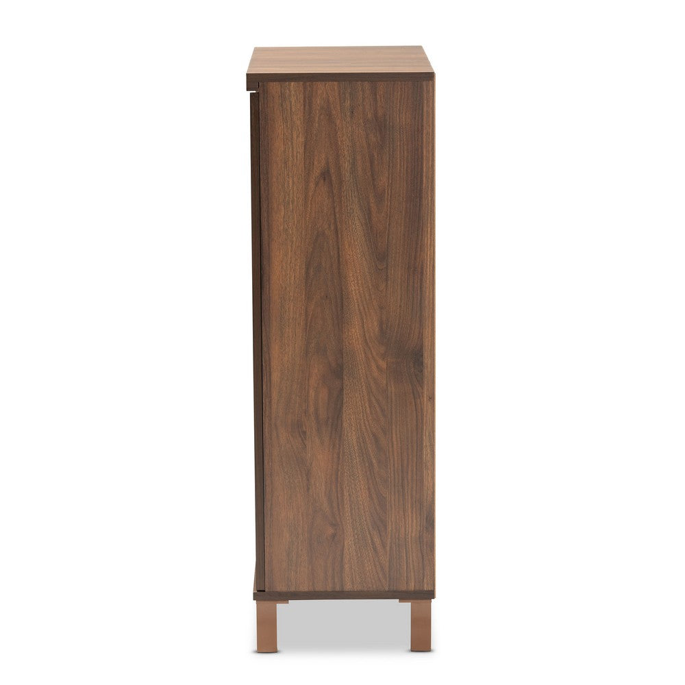 Baxton Studio - Talon Shoe Cabinet in Walnut Brown/Dark Grey - SESC70210WI-Columbia/Dark Grey-Shoe Cabinet view 4