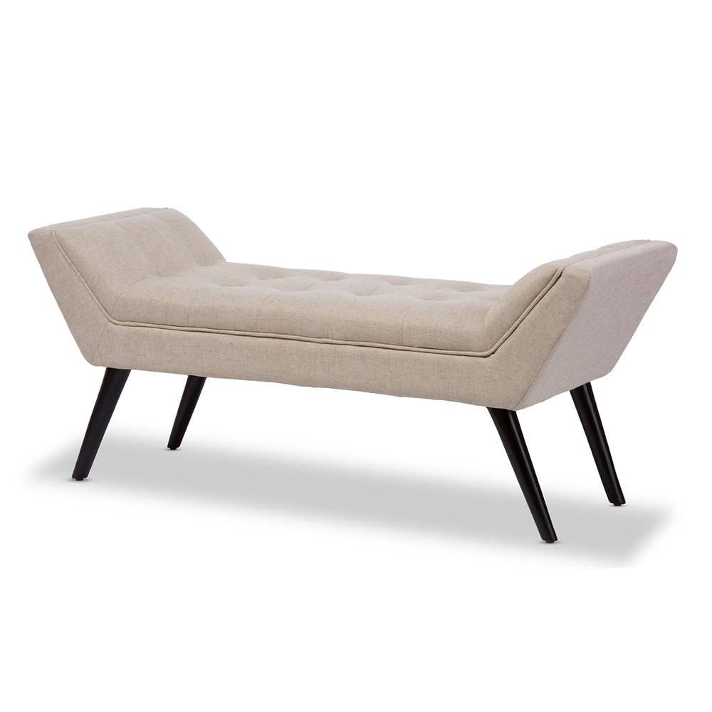Baxton Studio - Tamblin Bench in Dark Beige - WS-B1215-Dark Beige view 1