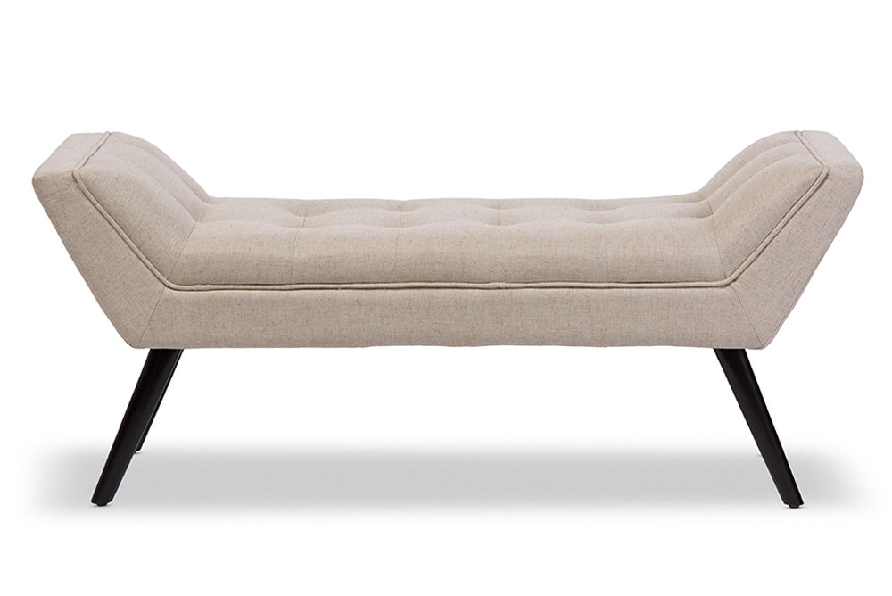 Baxton Studio - Tamblin Bench in Dark Beige - WS-B1215-Dark Beige view 2