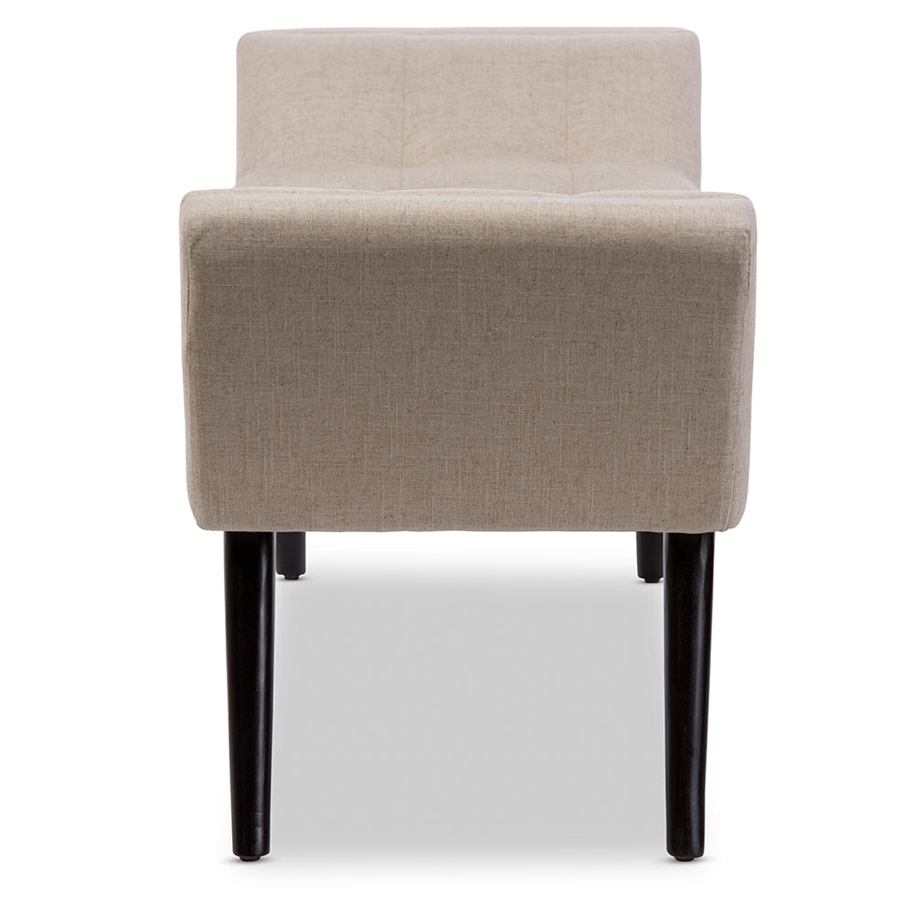 Baxton Studio - Tamblin Bench in Dark Beige - WS-B1215-Dark Beige view 3