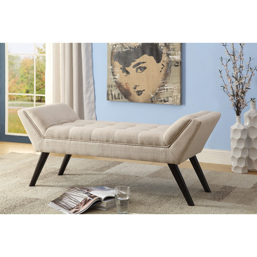 Baxton Studio - Tamblin Bench in Dark Beige - WS-B1215-Dark Beige view 4