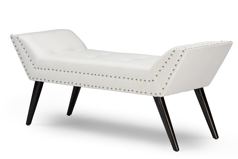 Baxton Studio - Tamblin Bench in White - WS-22592-Matt White view 1
