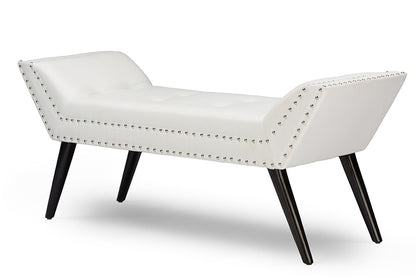 Baxton Studio - Tamblin Bench in White - WS-22592-Matt White view 1