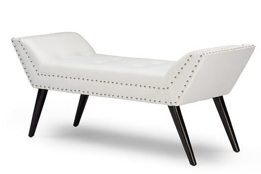 Baxton Studio - Tamblin Bench in White - WS-22592-Matt White view 1