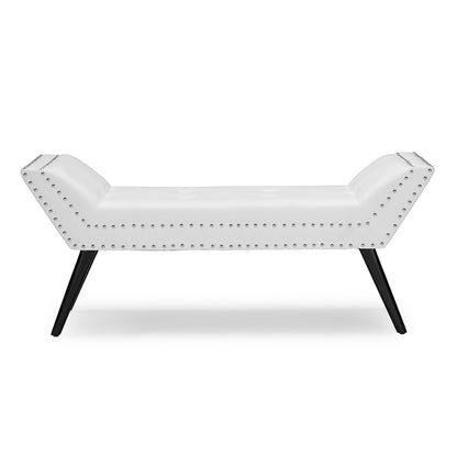 Baxton Studio - Tamblin Bench in White - WS-22592-Matt White view 3