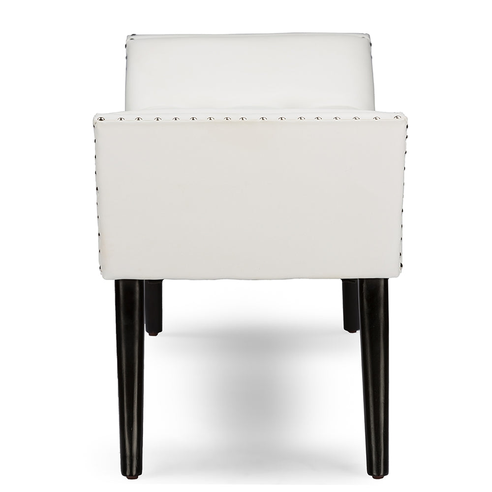 Baxton Studio - Tamblin Bench in White - WS-22592-Matt White view 2