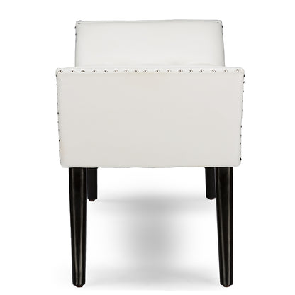 Baxton Studio - Tamblin Bench in White - WS-22592-Matt White view 2