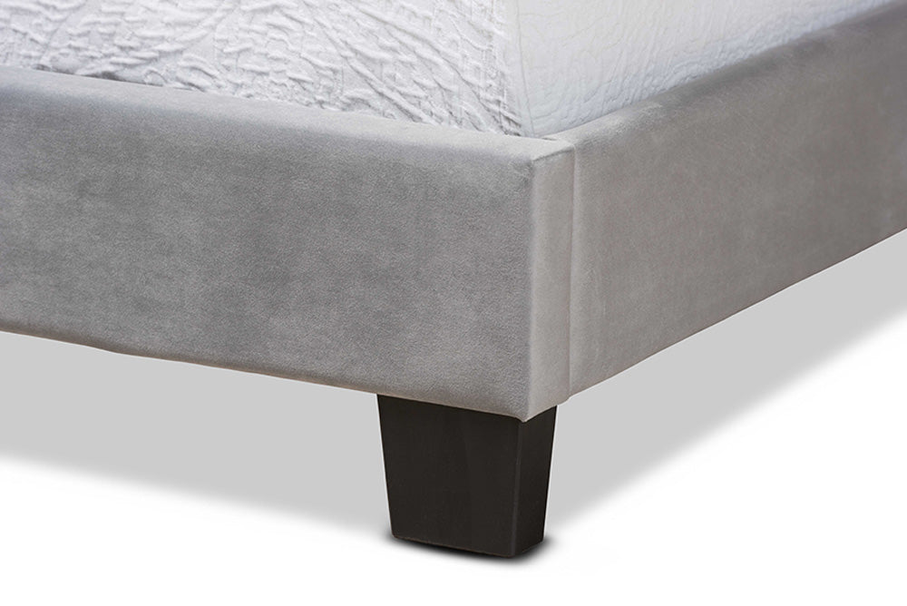 Baxton Studio - Tamira Twin Size Bed - CF9210E-Grey Velvet-Twin view 6