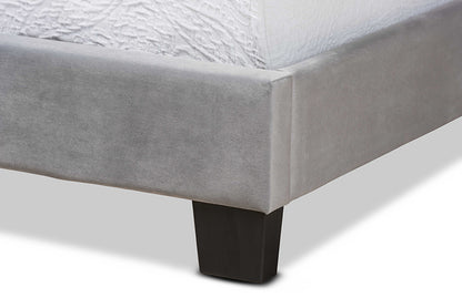 Baxton Studio - Tamira Twin Size Bed - CF9210E-Grey Velvet-Twin view 6