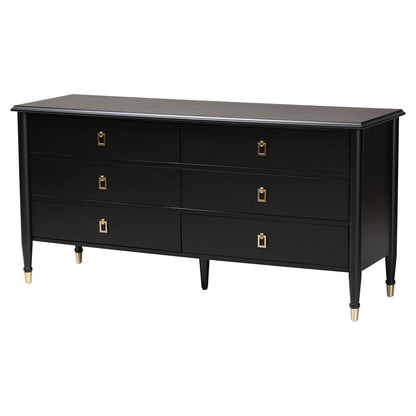 Baxton Studio - Tamra King Bedroom Set in Black - SW8650-Black-4PC King Poster Bedroom Set view 8