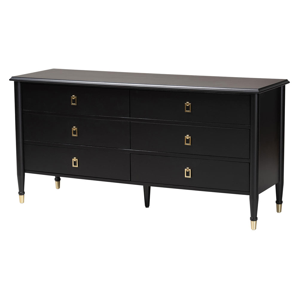 Baxton Studio - Tamra King Bedroom Set in Black - Tamra-Black-4PC King Poster Bedroom Set view 5