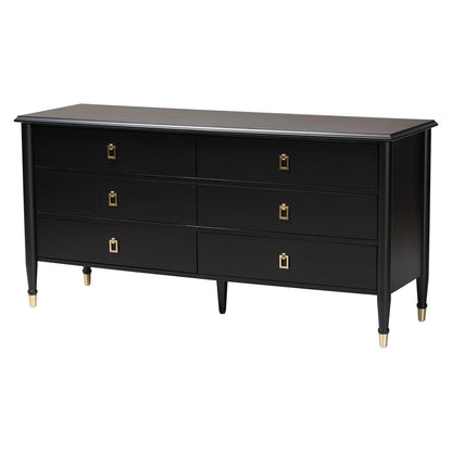Baxton Studio - Tamra King Bedroom Set in Black - Tamra-Black-4PC King Poster Bedroom Set view 5