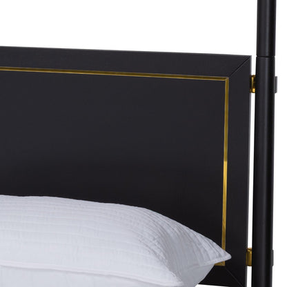 Baxton Studio - Tamra King Bedroom Set in Black - Tamra-Black-4PC King Poster Bedroom Set view 8