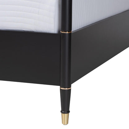 Baxton Studio - Tamra King Bedroom Set in Black - Tamra-Black-4PC King Poster Bedroom Set view 9