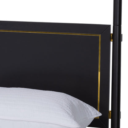 Baxton Studio - Tamra King Size Bed in Black - SW8650-Black-King Poster Bed view 4
